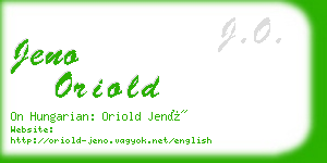 jeno oriold business card